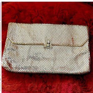Whiting & Davis Vintage 40's silver mesh clutch fancy party clutch evening bag